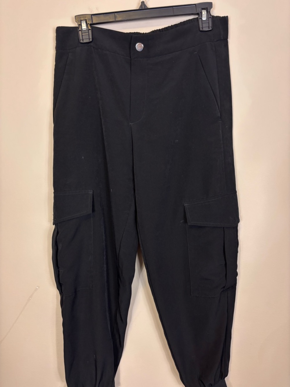 Zara Black Women’s Cargo Jogger Polyester Pants Medium - Picture 3 of 6